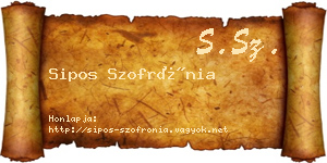 Sipos Szofrónia névjegykártya